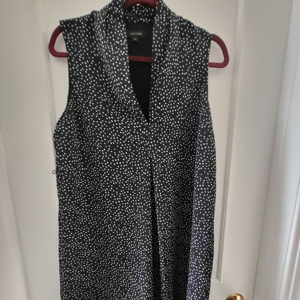 Stork & Babe Maternity Sleeveless Tunic Dress - Black & White Dot - Small